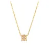 Ciara Pink Rhinestone Colosseum Pendant Necklace sold by Chic Couture