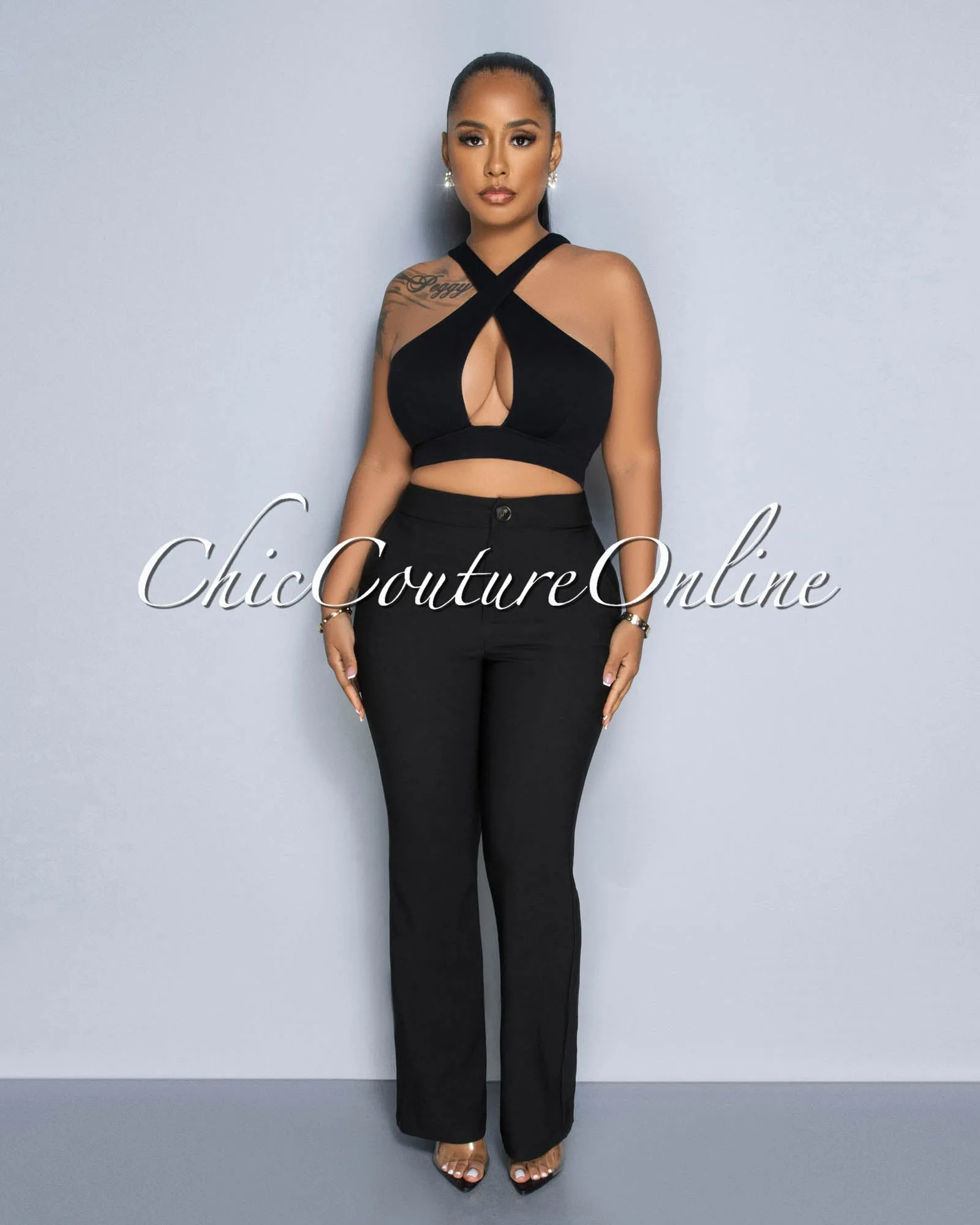 *Lottie Black High Waist Trouser Pants sold by Chic Couture product image thumbnail 2