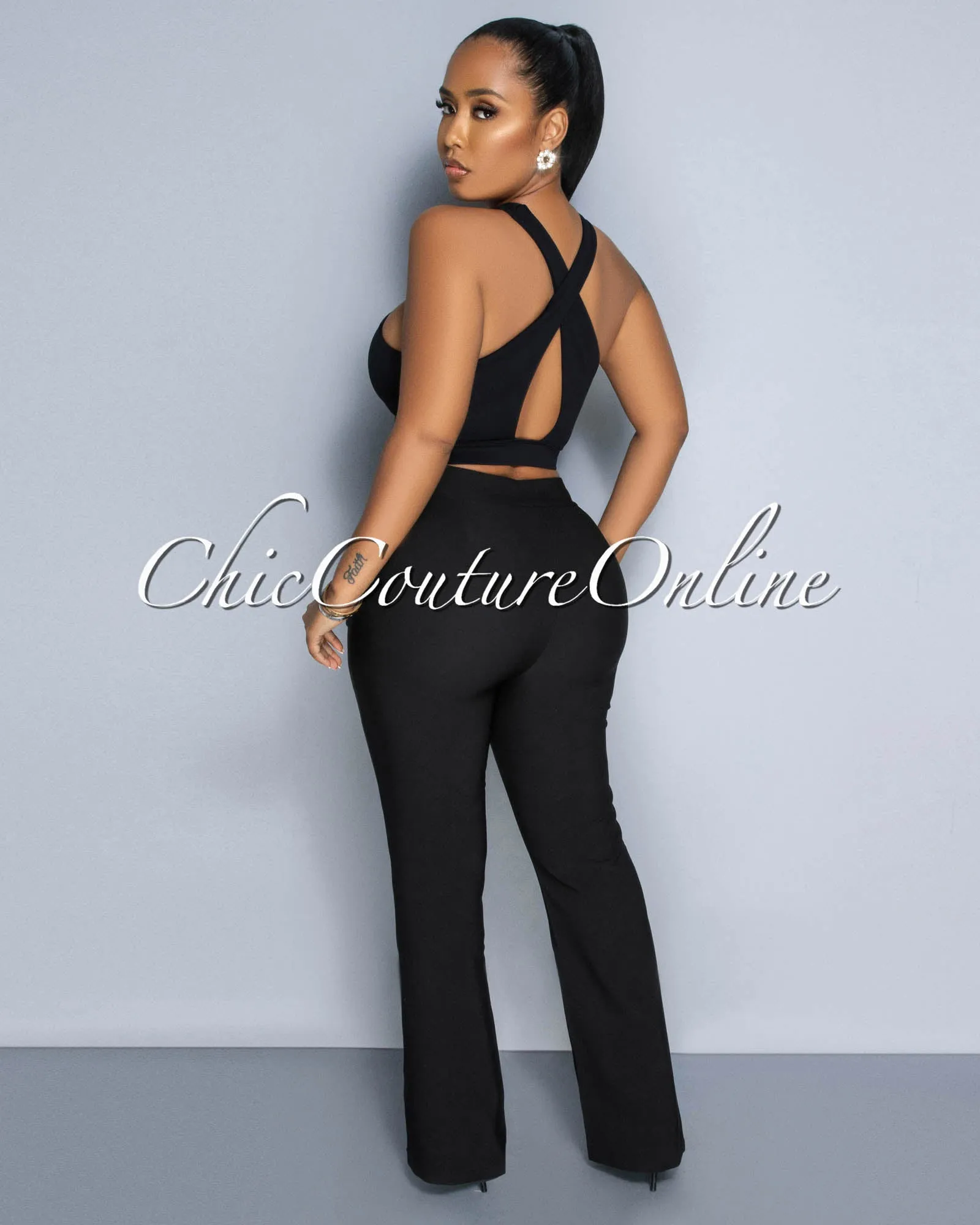 *Lottie Black High Waist Trouser Pants sold by Chic Couture product image thumbnail 3