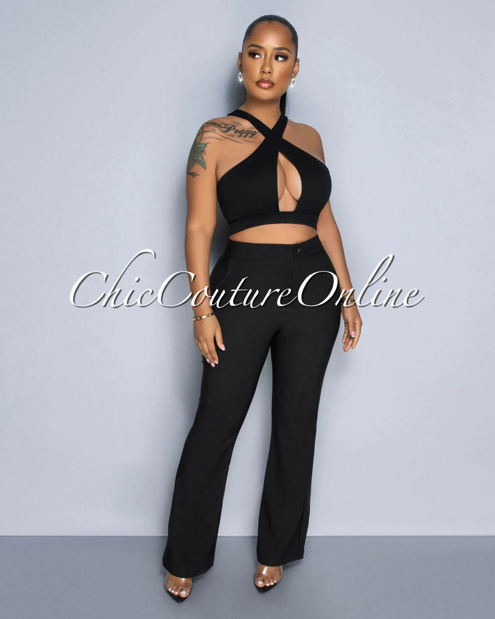 *Lottie Black High Waist Trouser Pants sold by Chic Couture