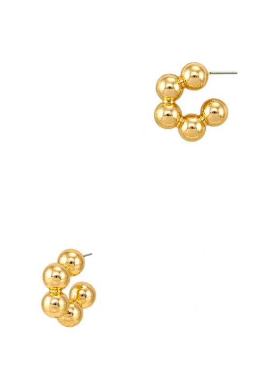 Natiya Metal Beaded Hoop Earrings sold by Chic Couture