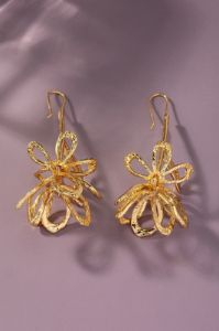 Shashanie Statement Openwork Flower Dangle Earrings sold by Chic Couture