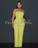 Hurley Green Smoked Top Wide Legs Linen Jumpsuit sold by Chic Couture