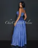Sita Blue Halter Tube Top & Wide Pants Chambray Set sold by Chic Couture