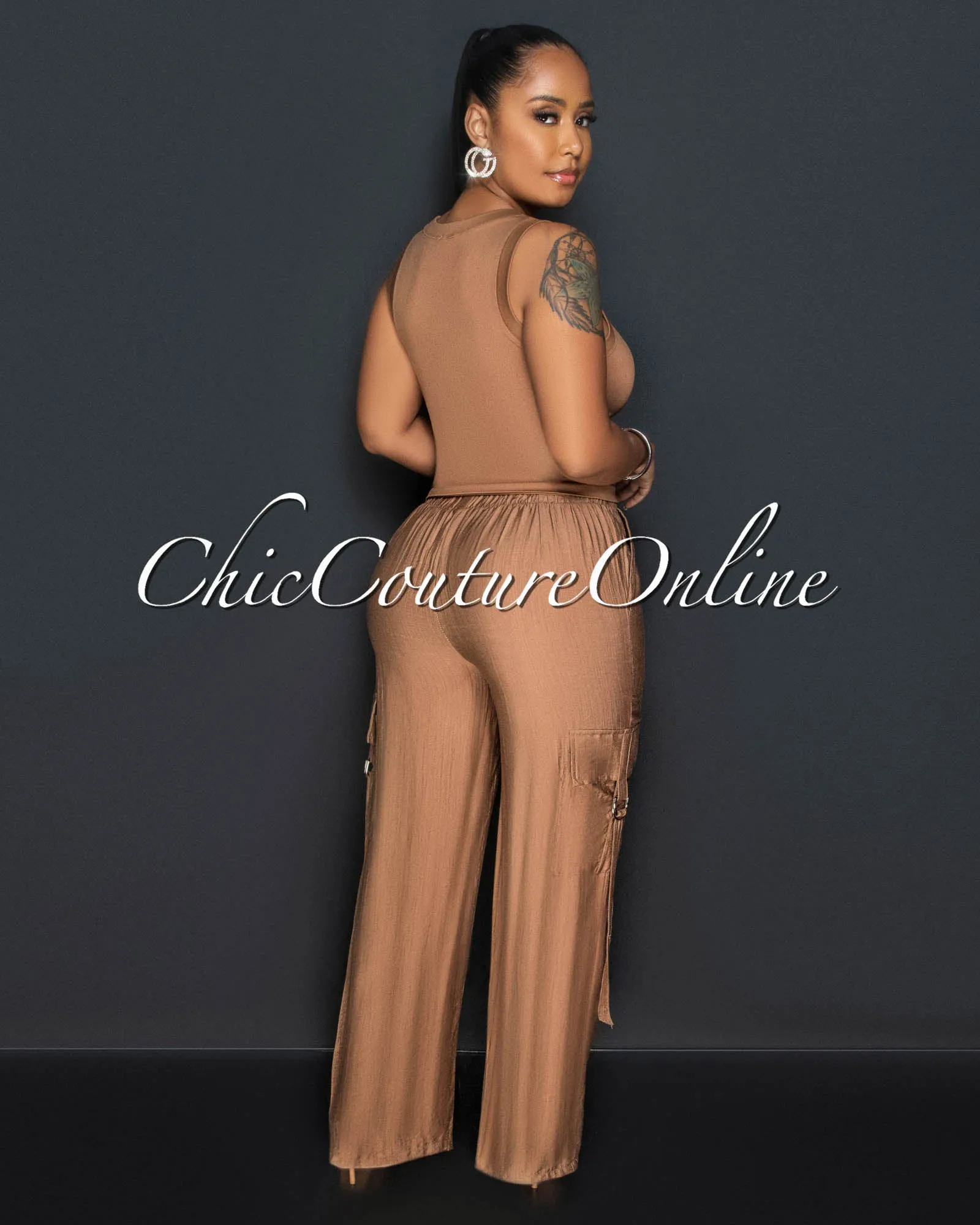 *Dogma Mocha Wide Cargo Pants sold by Chic Couture product image thumbnail 2