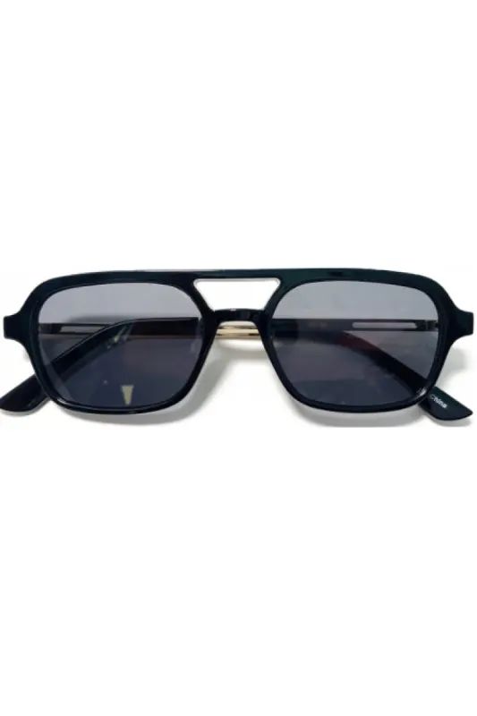 Indiya Black Retro Aviator Sunglasses sold by Chic Couture