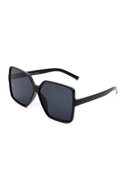 Tiva Black  Square Oversize Sunglasses sold by chic