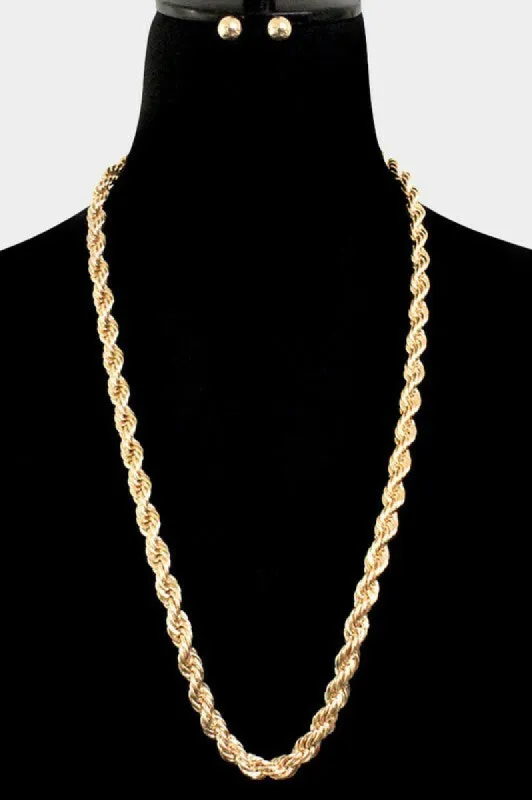 Cynthia Gold Metal Chain Long Necklace sold by Chic Couture