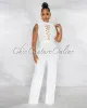 *Brandy Off-White Gold Link Lace-Up Jumpsuit sold by Chic Couture