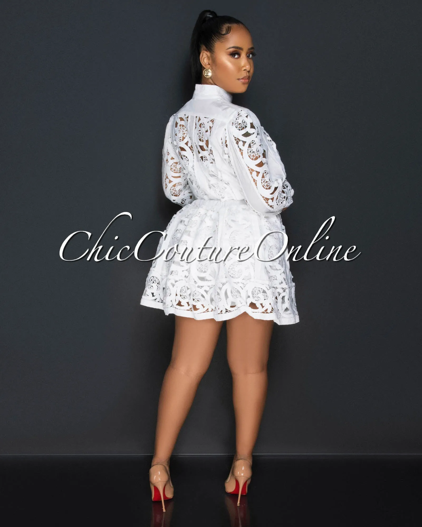 Seren White Crochet Two Piece Set sold by Chic Couture product image thumbnail 4