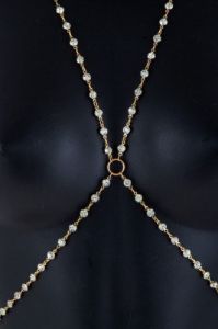 Shannon Crystal X Body Chain sold by Chic Couture