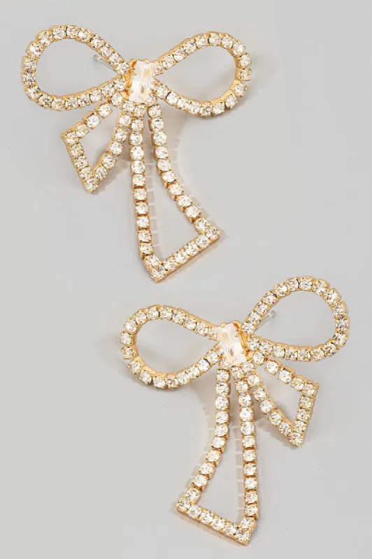 Nativa Pave Ribbon Stud Earrings sold by Chic Couture