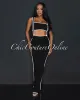 Ola Black White Tube Crop Top & Overall Skirt Set sold by Chic Couture