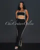 Ola Black White Tube Crop Top & Overall Skirt Set sold by Chic Couture