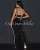 Ola Black White Tube Crop Top & Overall Skirt Set sold by Chic Couture