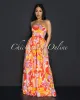 Fayna Tomato Mustard Smocked Top Jumpsuit sold by Chic Couture