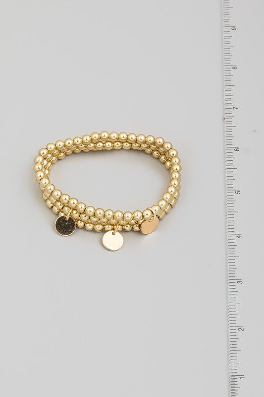 Adina Polished Metallic Beaded Bracelet sold by Chic Couture product image thumbnail 3