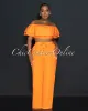 Yuri Orange Ruffle Crop Top & Wide Pants Set sold by Chic Couture