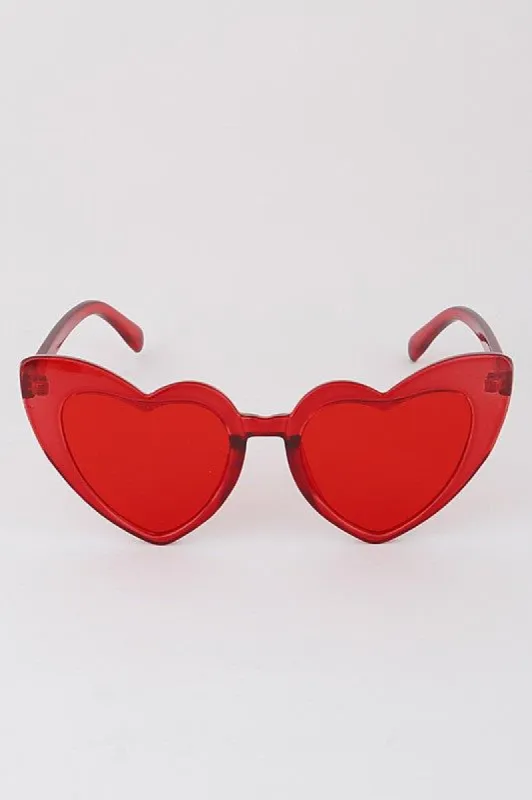 Valentina Red Retro Heart Sunglasses sold by chic