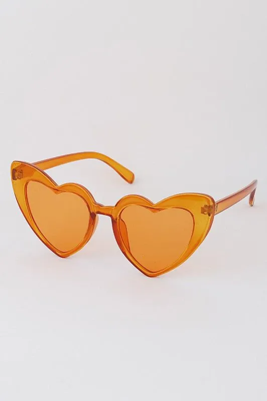 Valentina Orange Retro Heart Sunglasses sold by chic