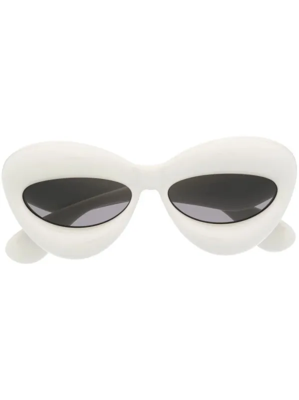 Laura White Balloon Sunglasses made by Chic Couture