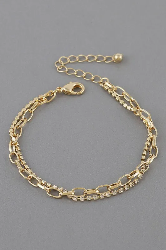 Chasen Gold Double Layered Bracelet sold by Chic Couture