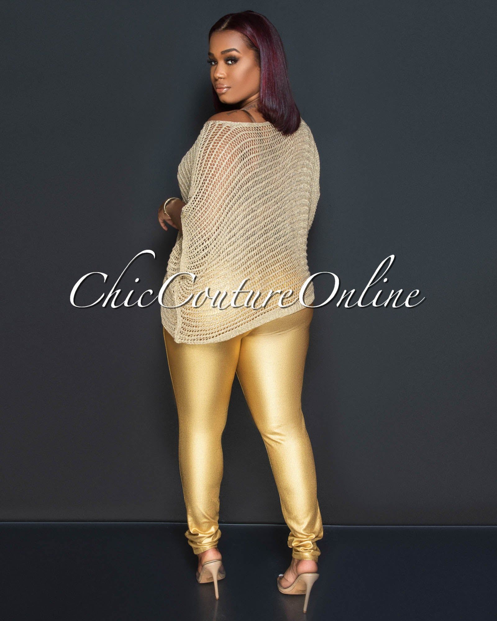 Dalia Gold Cover-Up Crochet Top sold by Chic Couture product image thumbnail 4
