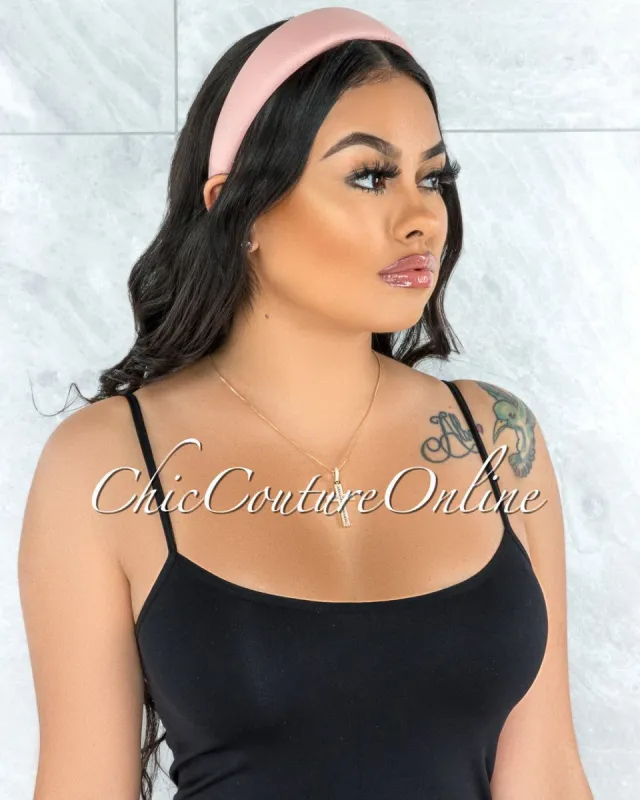 *Alexis Pink Faux Leather Simple Headband sold by Chic Couture