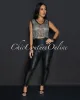Vazy Black Rhinestones Mesh Top sold by Chic Couture