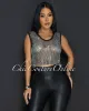 Vazy Black Rhinestones Mesh Top sold by Chic Couture