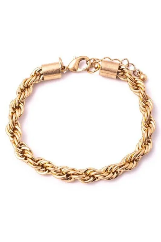 Prue Gold Metallic Braided Chain Bracelet made by Chic Couture