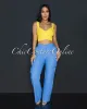 *Kerly Light Blue Cargo Linen Pants sold by Chic Couture