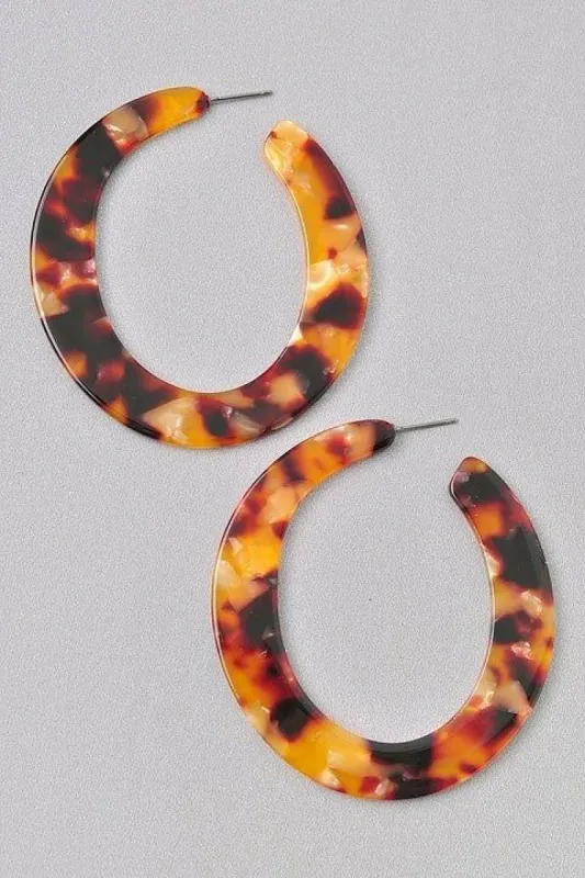 *Millie Brown Tortoise Dangle Hoop Earrings sold by Chic Couture