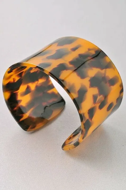 Godin Brown Tortoise Cuff Bracelet sold by chic