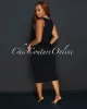 Liona Black Sleeveless Ribbed Midi Dress sold by Chic Couture