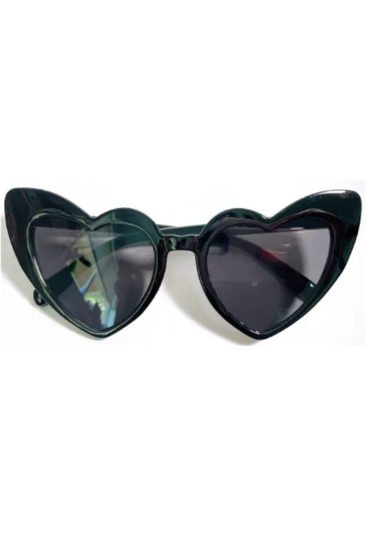 Valentina Black Retro Heart Sunglasses sold by Chic Couture