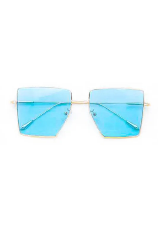 Jaxyn Blue Square Lens Iconic Sunglasses sold by Chic Couture