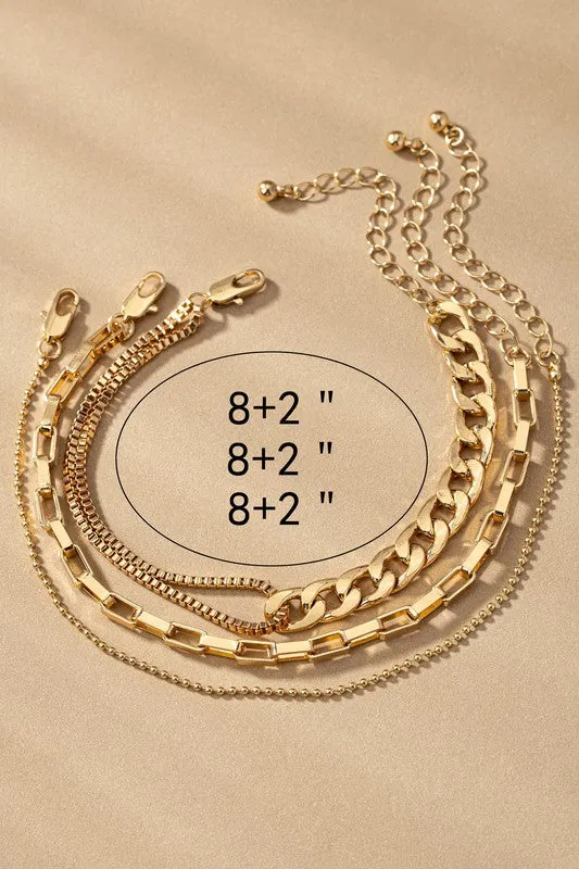 Luke 3 Row Bracelet with Mixed Chains sold by Chic Couture product image thumbnail 2