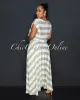 Fern Green Stripes Crop Top & Maxi Skirt Set sold by Chic Couture