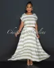 Fern Green Stripes Crop Top & Maxi Skirt Set sold by Chic Couture