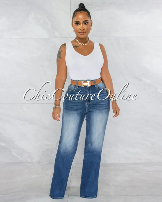 *Tanice Dark Wash Denim High-Waist Mom Jeans sold by Chic Couture