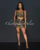 Zina Army Print Silver Belt Accent Top & Mini Skirt Set sold by Chic Couture