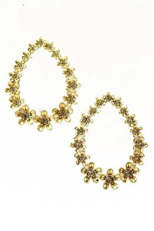 *Simona Golden Round Flower Hoop Earrings sold by chic