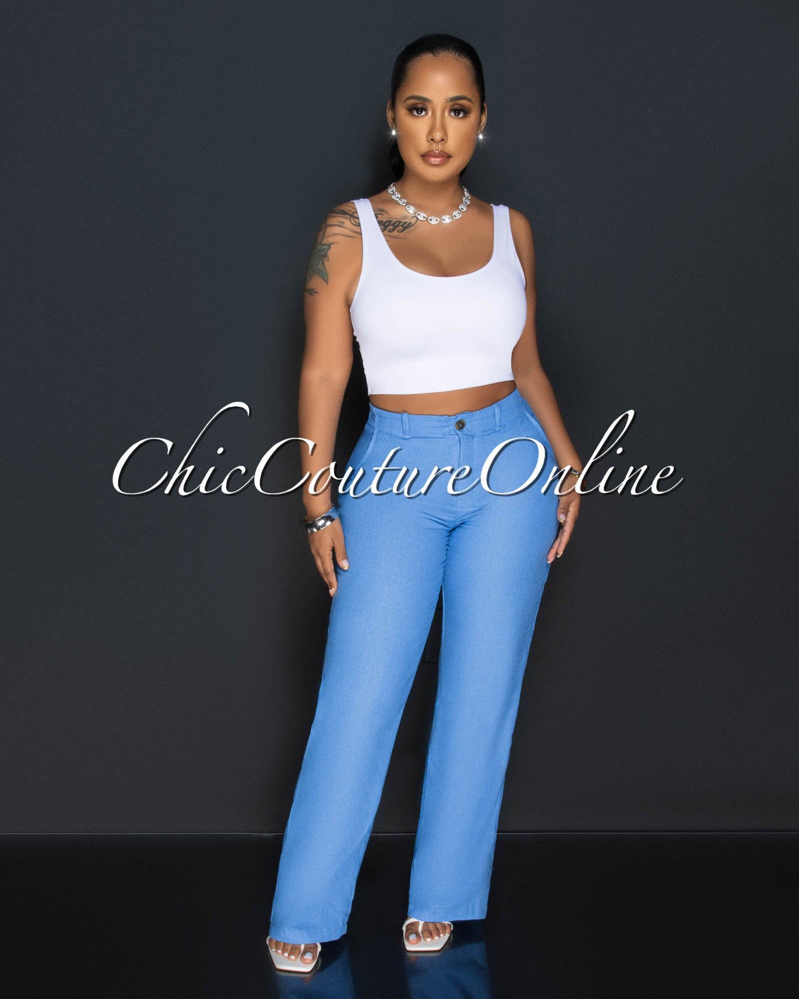 Radia White Back Cut-Out Crop Top sold by Chic Couture product image thumbnail 3