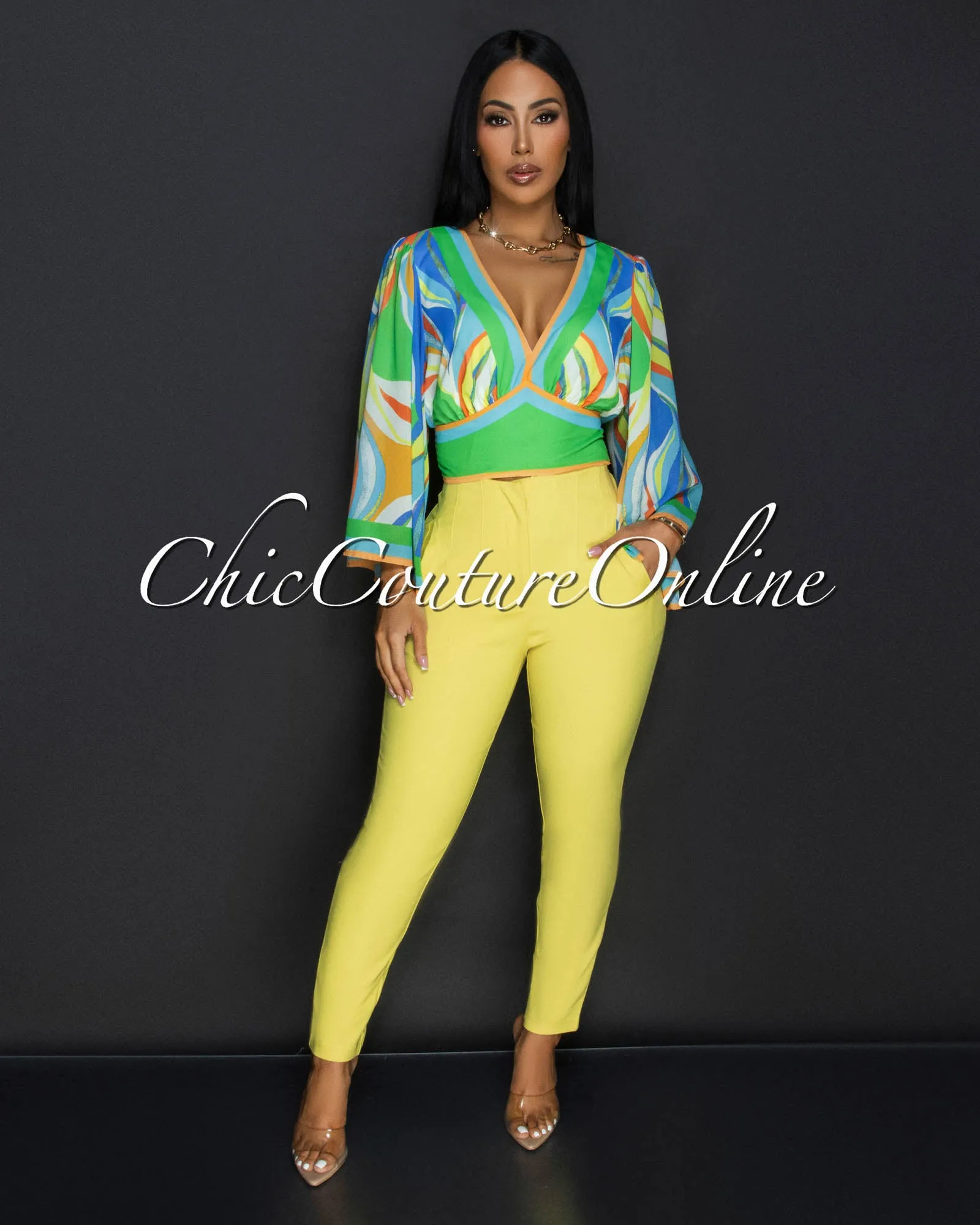 Klarna Green Multi-Color Print Top sold by Chic Couture product image thumbnail 5