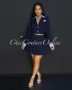 Joda Navy Blue White Blazer & Mini Pleated Skirt Set sold by Chic Couture