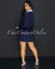 Joda Navy Blue White Blazer & Mini Pleated Skirt Set sold by Chic Couture
