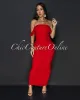 Vella Red Mesh Overlay Ruched Off-The Shoulder Dress sold by Chic Couture