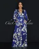Foxxy Blue Cream Floral Silky Wide Legs Jumpsuit sold by Chic Couture