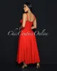 Landon Red Sweetheart Corset Midi Dress sold by Chic Couture